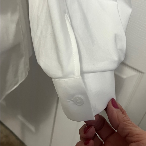 Classic White Lafayette 148 New York Women’s Button Down Shirt Size 14 - Picture 6 of 16